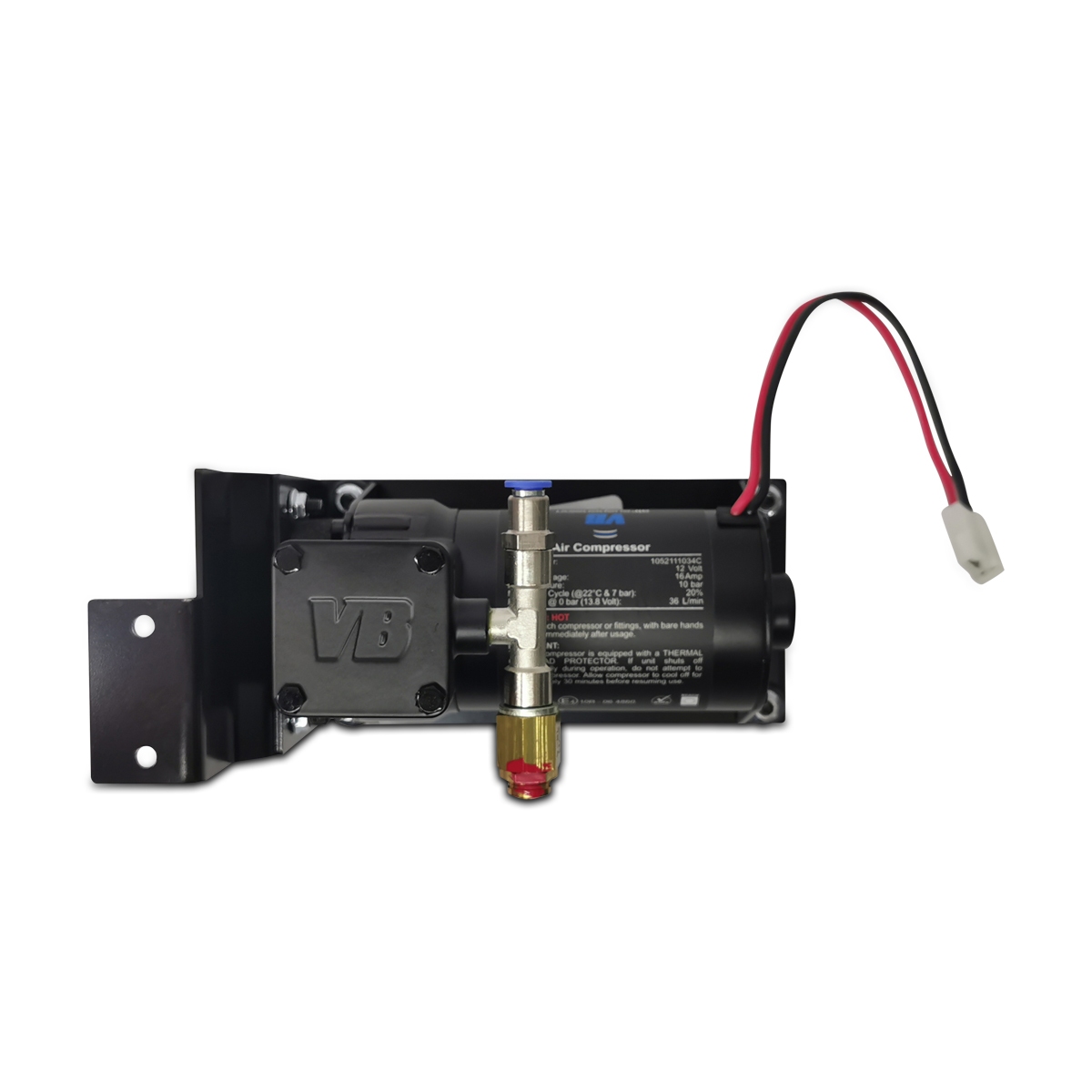 compresseur, 12V, VB-SemiAir, noir avec soupape de surpressi