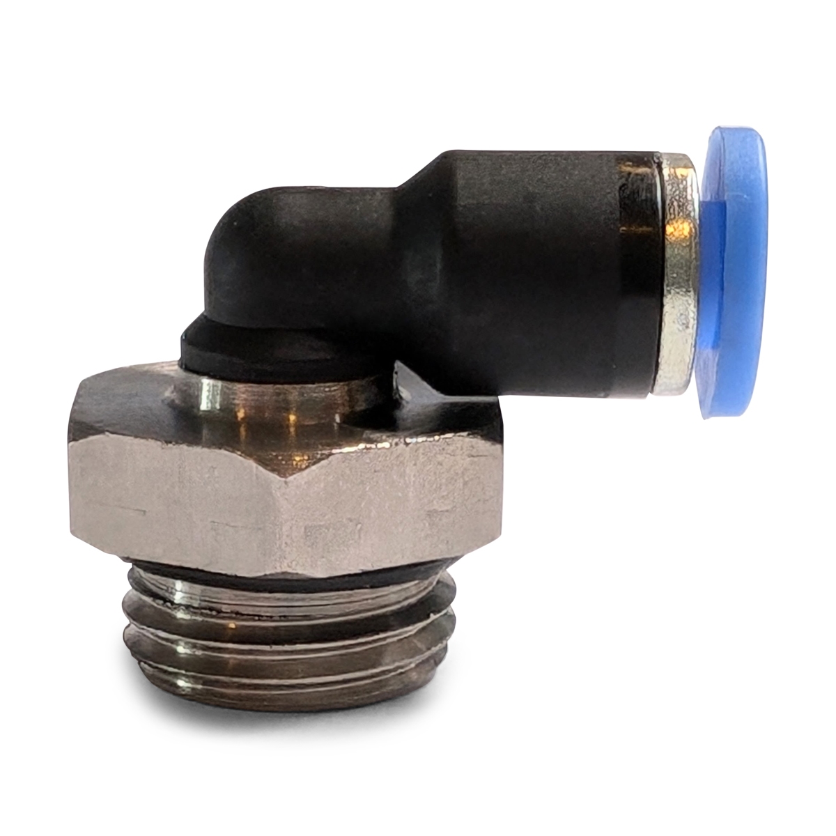 coupling, air,  4mm 1/4 90° + O-ring