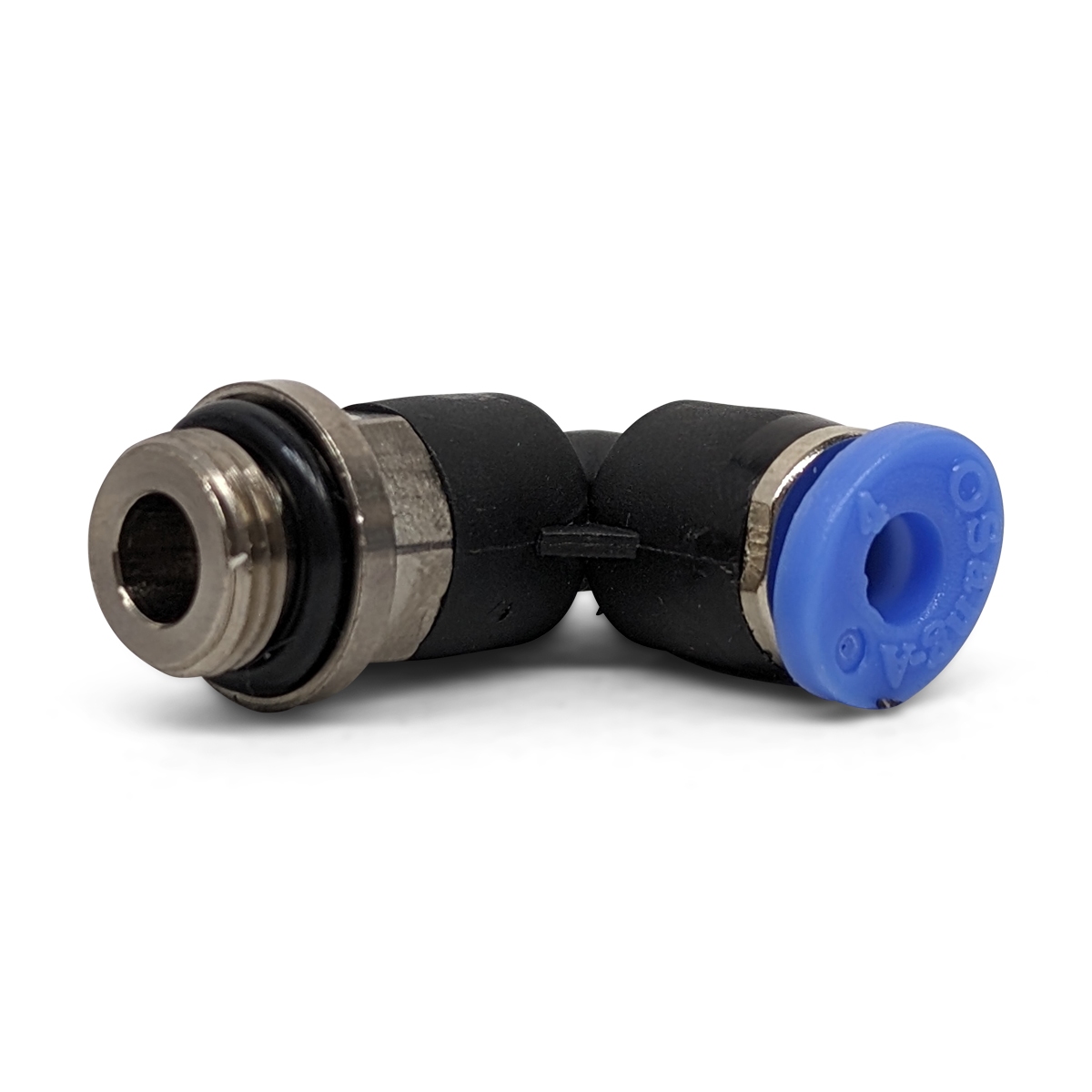 koppeling, lucht, Ø 4mm 1/8 90' + O-ring