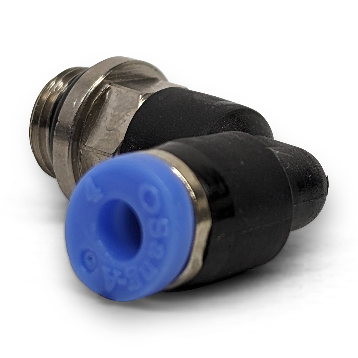 koppeling, lucht, Ø 4mm 1/8 90' + O-ring