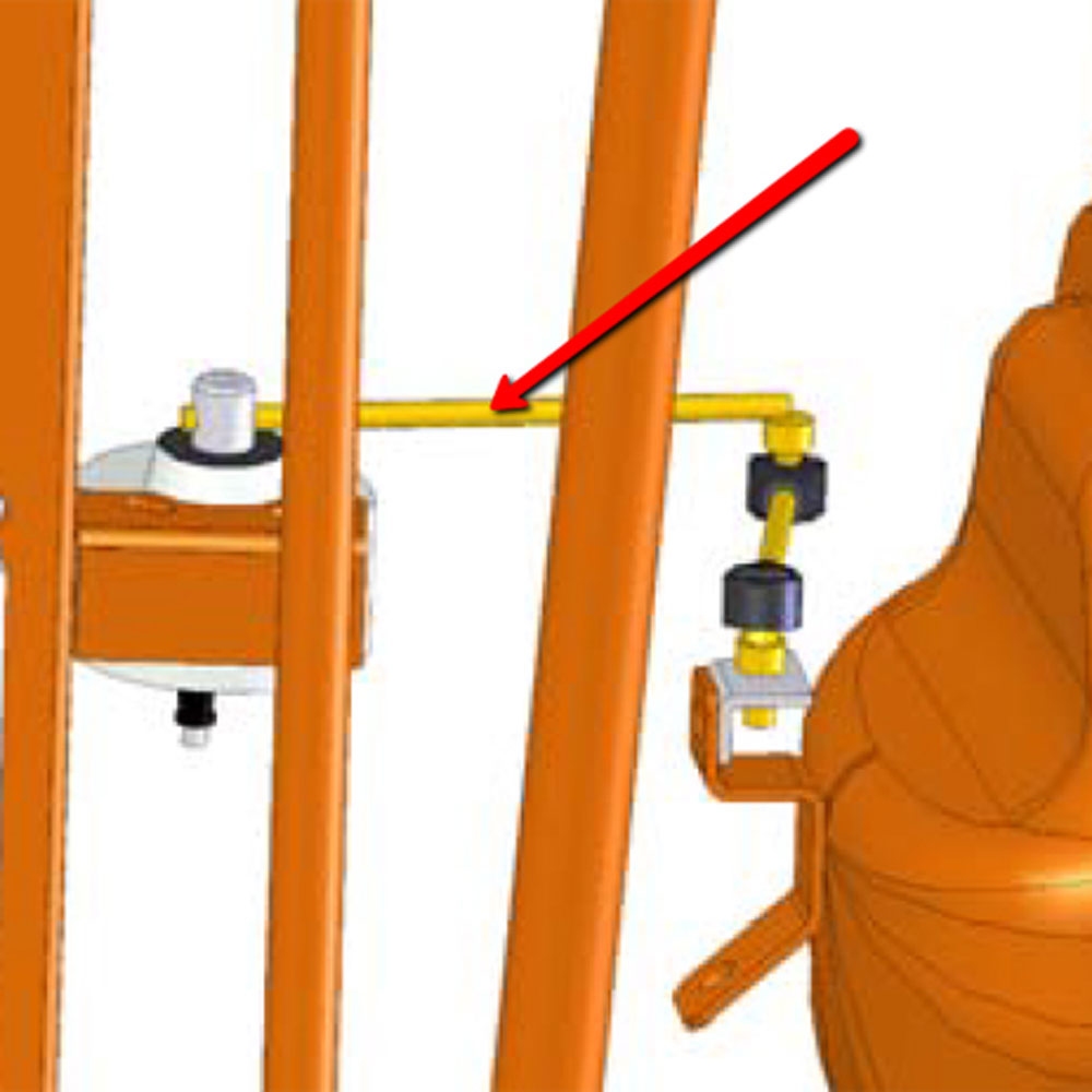 stang, hoogtesensor, lengte 150mm, horizontaal